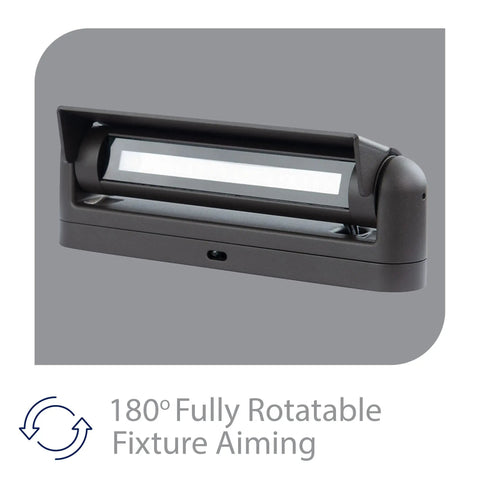 Linear Adjustable 12V Path And Area Light With Riser And Stem Kit 3000K Warm White Built In LED Black Finish showing rotation