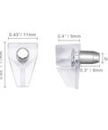 100 Pack Clear Pvc And Steel Shelf Pegs With Dead Simple Install And Rock Solid Grip For Cabinets Or Bookshelves Smooth As Butter Setup, detailed measurements