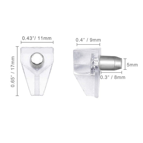 100 Pack Clear Pvc And Steel Shelf Pegs With Dead Simple Install And Rock Solid Grip For Cabinets Or Bookshelves Smooth As Butter Setup, detailed measurements