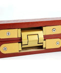 Slick Silver Hidden Door Hinges with Dimensional Adjustment 140 mm Size Fits Perfectly Pair of Concealed Hardware for Cabinets and Wardrobes Rock Solid Build Quality Easy Install Design That Nails It Every Time - close-up view of hinge installed in wooden door.