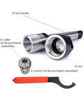 One Pc Cnc Machining Center Er Tool Holder For Lathe Spindle Mtb Taper with tool handle, collet, nut, and wrench.