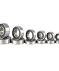 Sealed steel ball bearings kit; assorted sizes with RS shields, ABEC-5