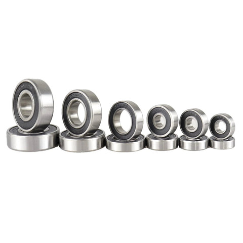 Sealed steel ball bearings kit; assorted sizes with RS shields, ABEC-5