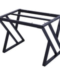 Rock Solid Heavy Duty Industrial Steel Table Legs For Diy Dining Desk And Coffee Table With Hella Sturdy Fully Welded Pro Grade Frame And Rust Proof Finish, black angled view.