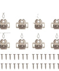 Two-Piece Twin Roller Cabinet Catch Set For Cabinets And Cupboards, 40-Piece Nickel Finish Latch Hardware With Striker, No-Fuss Easy Mount