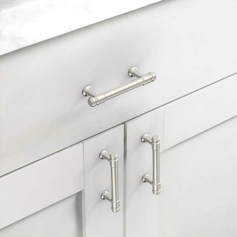 10 Pack 3 Inch Brushed Satin Nickel Cabinet Pulls For Kitchen Cabinets And Drawers Heavy Duty Metal Cupboard Handles Easy Install