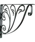 Heavy Duty Wrought Iron Leafy Leaf Mailbox Shelf Bracket For Outdoor Post Mounting Holds USPS Approved Medium Or Large Mailboxes Black