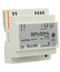 60W 24V DIN Rail Power Supply, Single Output AC DC Switching PSU DR-60-24, white aluminum case front view