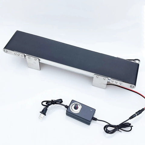 Stainless Steel Electric Conveyor Belt With Adjustable Speed Flat Drive PVC Desktop Belt For Packaging, Factory Production Line