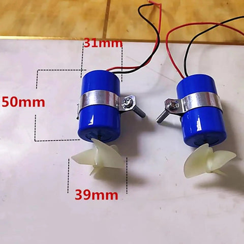 7.4V DIY RC Jet Boat Underwater Motor Thruster CW CCW 3-Blade Propeller Micro ROV Submarine Part 16800 RPM shown with dimensions