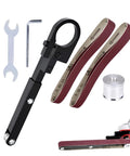 Rock Solid Angle Grinder To Belt Sander Adapter Clamps Securely For Table Mounting Whisper Quiet Wood Sanding Smooth Metal Polishing And No Sweat Diy Upgrades parts and accessories including clamps and wrenches.