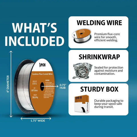 Flux Core MIG Welding Wire.030 E71T-11 Gasless, All Position Arc 2 Pound Spool with included shrinkwrap and box
