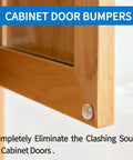 Close-up of wood cabinet door with bumper add-on