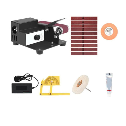 Heavy Duty Pneumatic Mini Belt Sander And Air Powered Belt Grinder For Deburring Collision Repair includes sanding belts and accessories.