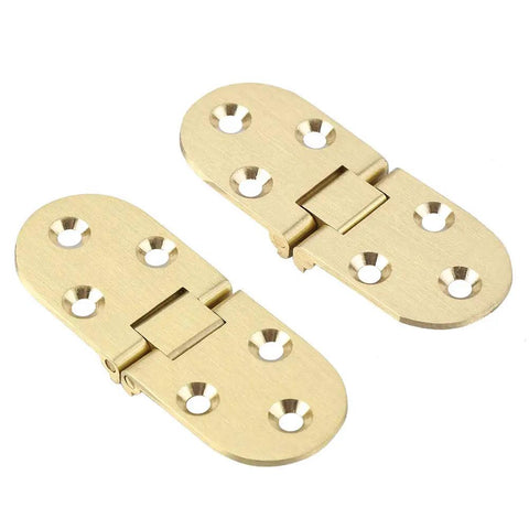 Gold-finished Copper Table Hinge Folding Tray 8x3cm Round Flip Mechanism with slick silent motion for furniture upgrades