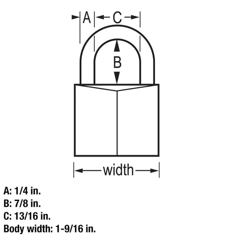 Diagram of Pink Covered Aluminum Keyed Padlock With Steel Shackle For Gym Or School Lockers One And Nine Sixteenth Inch Lock Body