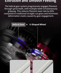 Helical gear and U-shaped wheel in DXC Dual Gear Direct Drive Extruder Upgrade For Creality K1 Series Printers