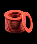 600 Pcs Red Steel Paper Fiber Flat Washers Kit With Ultrathin Gaskets And Insulation Washers Nut Bolt Set Corrosion Resistant Heavy Duty Hardware For Plumbing Automotive Pipes Decoration And DIY Projects, stacked red steel flat washers