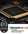 Upgraded Bluetooth 5.0 Remote Shutter For iPhone And Android Cameras chip with features highlighted