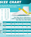 Size chart for ASO Ankle Stabilizer Lace Up Ankle Brace For Sprained Ankles And Peroneal Tendonitis Orthopedic Support, X Small, White