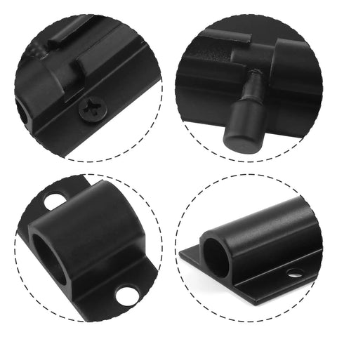 Premium Grade Steel Heavy Duty Three Inch Barrel Door Slide Bolt Lock with screw details and mounting holes in slick black finish.