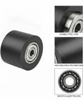 Heavy Duty Pu Coated Bearing Roller Wheel For Industrial Conveyor Systems And Sliding Door Tracks With Durable Steel Core close-up view showing polyurethane outer and metal bearing.