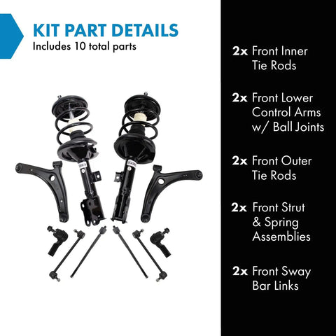 Drop In Front Steering And Suspension Kit For Mitsubishi Outlander Sport 2011 2019 Complete Replacement With Front Inner Tie Rods