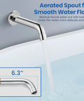 Aerated chrome spout for smooth water flow, part of the 3 Function Rain Shower System With Handheld Shower And Tub Spout 10 Inch Chrome Shower Head Wall Mount Bath Spa Upgrade