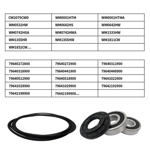 Front Load Washer Tub Bearings And Seal Kit For Smooth Drum Rotation And Reduced Vibrations Essential Repair Parts To Restore Washing Machine Performance And Extend Appliance Lifespan Easily