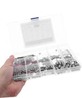 Person holding Beefy 300 Piece Stainless Steel Set Screws Kit With Allen Wrenches Cup Point Hexagon Headless Grub Screws