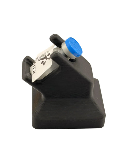 Top Notch 3ML Vial Label Applicator Hassle Free Alignment Station For 40X20MM Stickers in black 3D printed material.