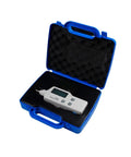 Portable Vibration Meter AS63A Vibrometer For Acceleration Displacement And Velocity Measurements With Clear LCD Handheld Vibration Analyzer Built For Industrial Diagnostics And Machinery Maintenance Pro Grade Quality in blue case
