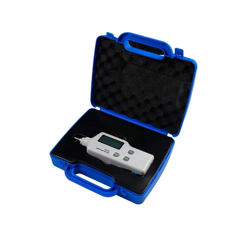 Portable Vibration Meter AS63A Vibrometer For Acceleration Displacement And Velocity Measurements With Clear LCD Handheld Vibration Analyzer Built For Industrial Diagnostics And Machinery Maintenance Pro Grade Quality in blue case