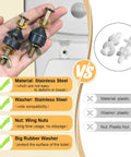 Durable Stainless Steel Toilet Seat Screws Replacement Kit With Bolts, Nuts, Washers, And Lifter comparison with plastic alternative