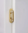 50 Pack Half Inch Overlay Brushed Gold Cabinet Hinges For Face Frame Cabinets installed on white cabinet