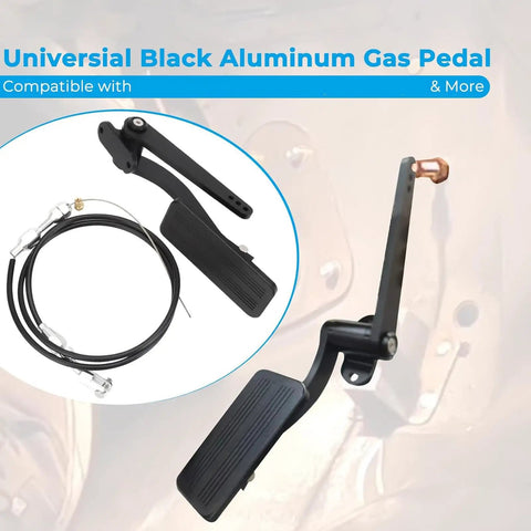 Beefed Up 36 Inch Mechanical Pedal Cable Assembly For LS Swaps Rock Solid Throttle Cable Clean Under Dash Routing Durable Pedal Linkage For Reliable Accelerator Performance And Easy LS Conversion, black aluminum gas pedal and cable kit