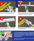 Instructions showing proper and improper use of Pro Grade Ultra Thin 4.7 Inch Nipper with Single Edge Blade for model kits.