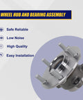 Rear Wheel Bearing And Hub Assembly 512570 For 2016 To 2021 Honda Civic Rear And 2019 To 2022 Honda Insight Rear With 5 Lug Bolts And ABS Replacement Today showing hub design.