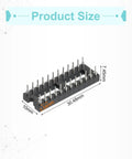 DIP IC Socket Adapter Set 20 Pieces 7.62mm Row Pitch 24 Pin 2.54mm Pitch Breadboard Friendly dimensions shown