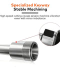 Heavy Duty ER Collet Extension With Straight Shank Covering C12 To 25 And ER11 To 25 Sizes for CNC Milling, showing keyway design.