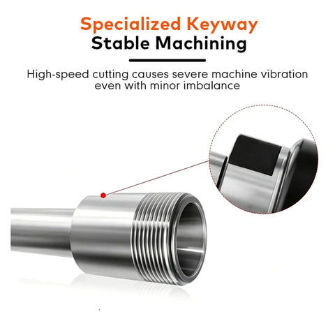 Heavy Duty ER Collet Extension With Straight Shank Covering C12 To 25 And ER11 To 25 Sizes for CNC Milling, showing keyway design.