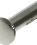 Nickel Plated Steel Split Rivets One Eighth By Three Eighths Ninety Pack close-up of a single heavy duty metal pin for crafts.