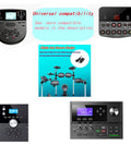 9V DC Power Adapter For Alesis Command Mesh Kit Nitro Max And Nitro Pro Kit Electronic Drum Modules shown with module compatibility diagram