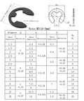 160 In 1 Carbon Steel Snap Ring Kit Built Tough With Black Retaining Clips And Retaining Rings For Automotive And Machinery Use Perfect For Hobbies And Garage And Shop Rust Resistant And Durable. snap ring size chart with M3 dimensions and retaining ring measurements