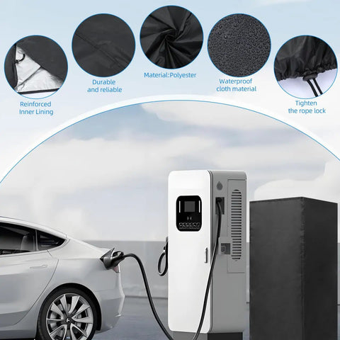 Heavy Duty Outdoor EV Charger Post Cover With Kickass Waterproof And Dustproof Shell For Secure Universal Fit and All Season Protection That Just Goes The Distance On Your Electric Car on charging station.