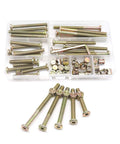 Zinc Plated Socket Cap Screws Kit For Furniture Assembly 50 Piece Crib Cot Bed Bolt Set with Drive Socket and various lengths.
