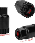 Bike Crank Extractor And Bottom Bracket Remover Kit components with 20 teeth, 25mm, 13mm, and 55mm dimensions, black metal finish.