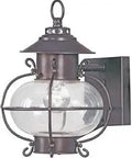 Outdoor Wall Lantern With Hand Blown Clear Glass Shades In Bronze Finish Old School Traditional Exterior Light Fixture