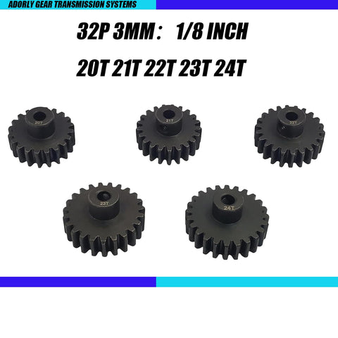 Steel 32P Pinion Gear For 3.175mm Shaft 20T 21T 22T 23T 24T Beefy Fit Traxxas Slash Rustler Bandit Stampede Nitro Trx4 Trx6 Mini Max XRT Upgrades Parts Kit