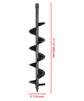 6 Inch Earth Auger Drill Bit For Planting With 31.5 Inch Depth Reach, showing auger length and diameter with measurements